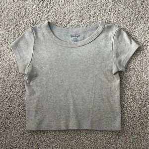 Heather grey cropped Brandy Melville basic t shirt